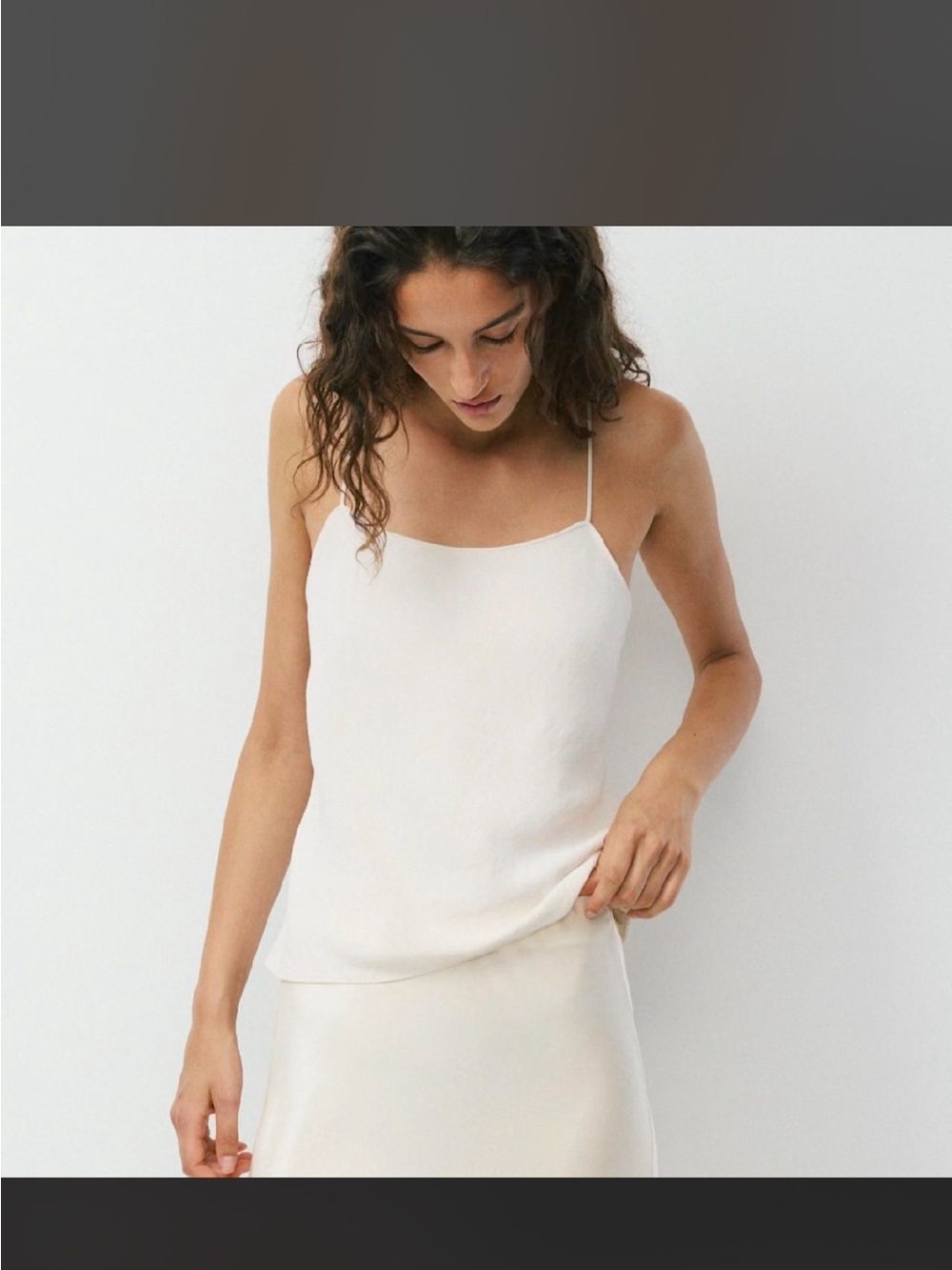 Aritzia Cream Spaghetti Strap Cami Top